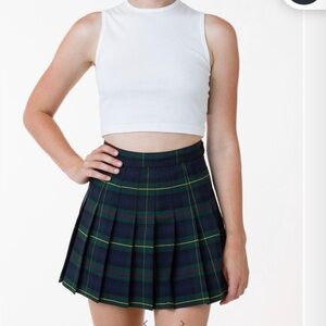 AMERICAN APPAREL Plaid Green and Blue Skirt